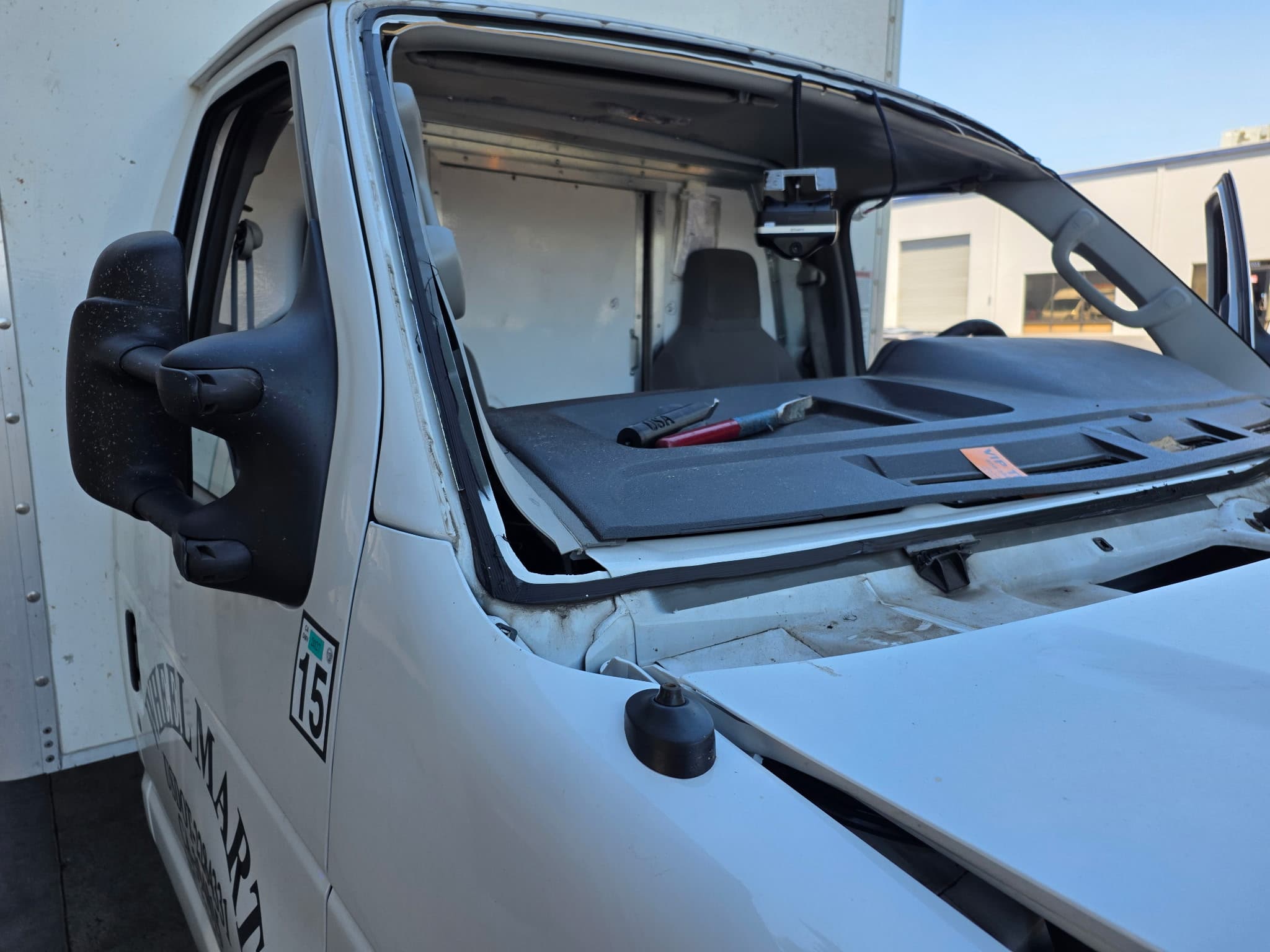 Wheelmart van install with tools on the dashboard